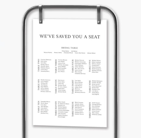 Saved You A Seat Wedding Seating Plan