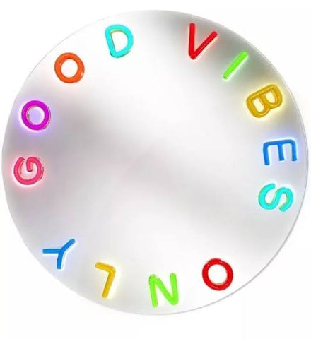 LED Good Vibes Only Mirror Sign Hire